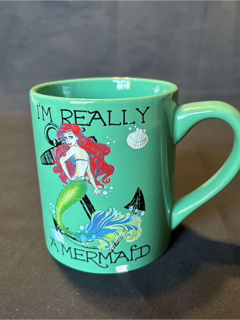 Disney Ariel Little Mermaid “I'm Really A Mermaid” Green Ceramic Coffee Mug